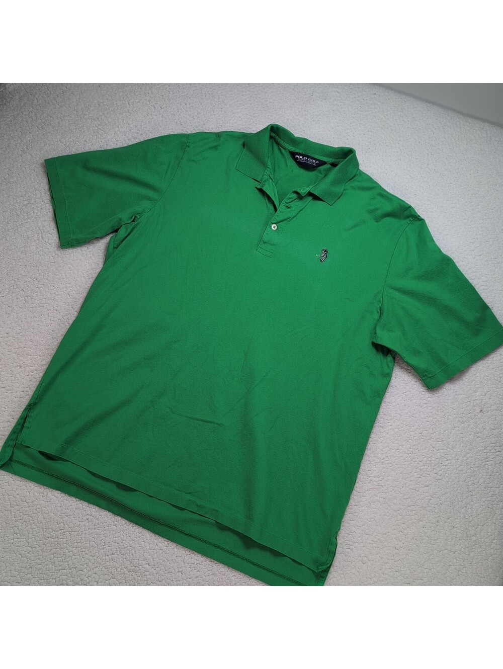 Vintage Polo Golf Ralph Lauren Shirt Large Green Golfer Embroidered Logo